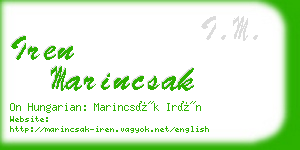 iren marincsak business card